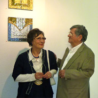 Germaine Wagener and Dario Palazzari with 'Tesserae 1' and 'Tesserae 11. Galerie d'Art Municipale. Diekirch, Luxembourg