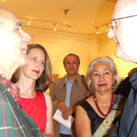 
Norman Hutchinson, friend, Abel Damoussi, Gloria Hutchinson and Philip Arnott. Lawrence-Arnott Gallery, Marrakech, Private View
